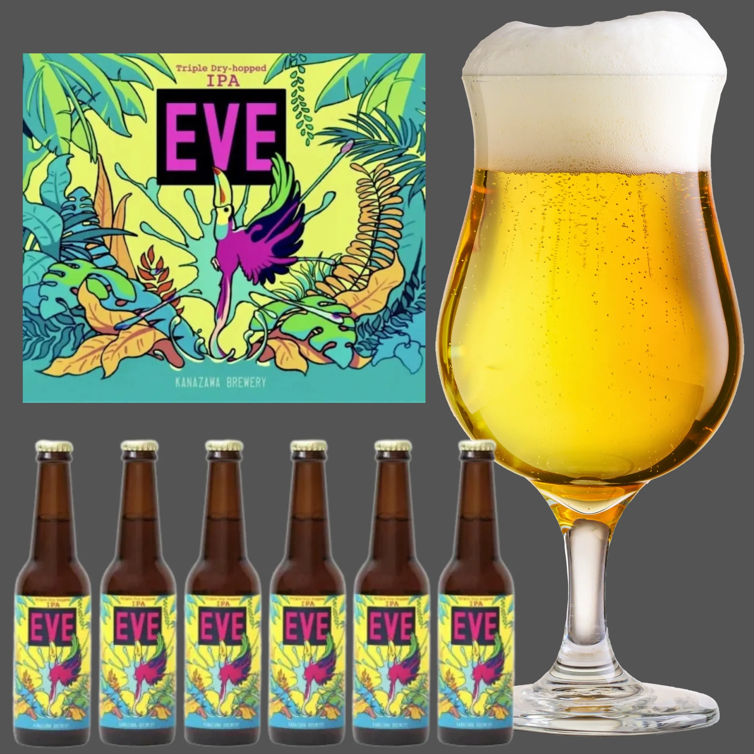 【送料無料】【金澤ブルワリー】【クラフトビール】【地ビール】金澤麦酒  IPA-EVE  330ml瓶6本セット