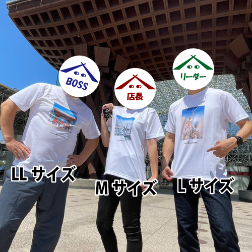 送料込み】石川県の名所風景 スケッチTシャツ 雪の兼六園