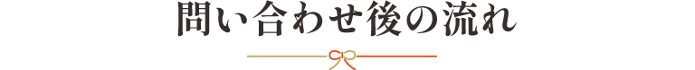 問い合わせ後の流れ